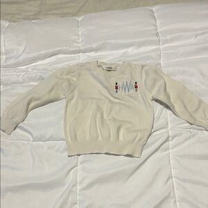 Kids' Cream Nutcracker Sweater with Embroidered Design “hWa”